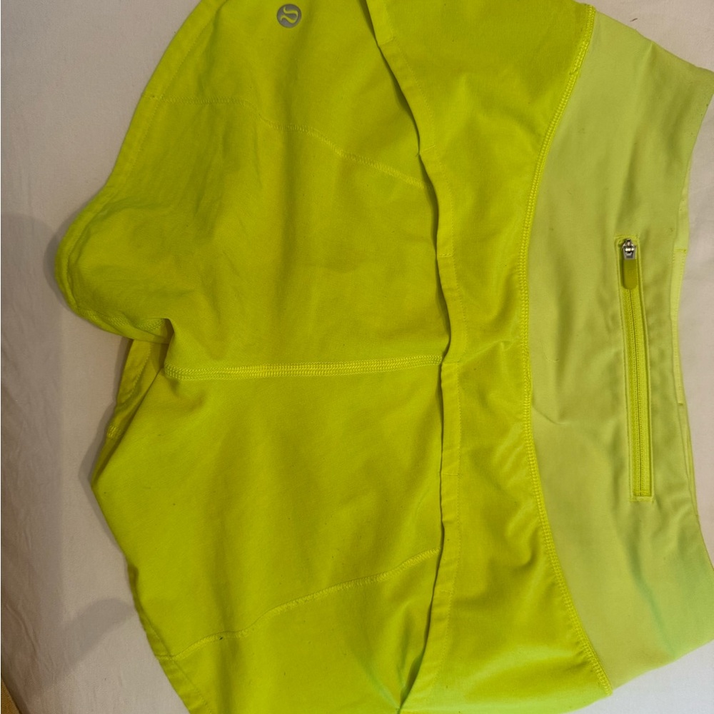lululemon athletica Neon Yellow Athletic Shorts